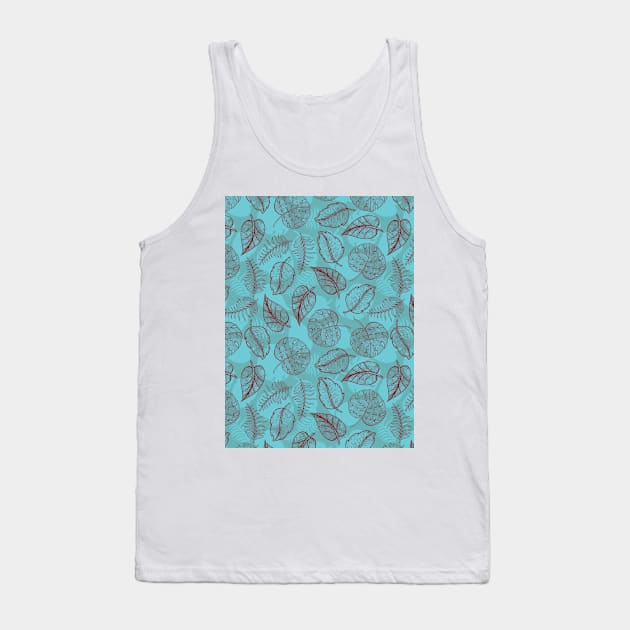 Leaf Line Art Tank Top by zarya_kiqo